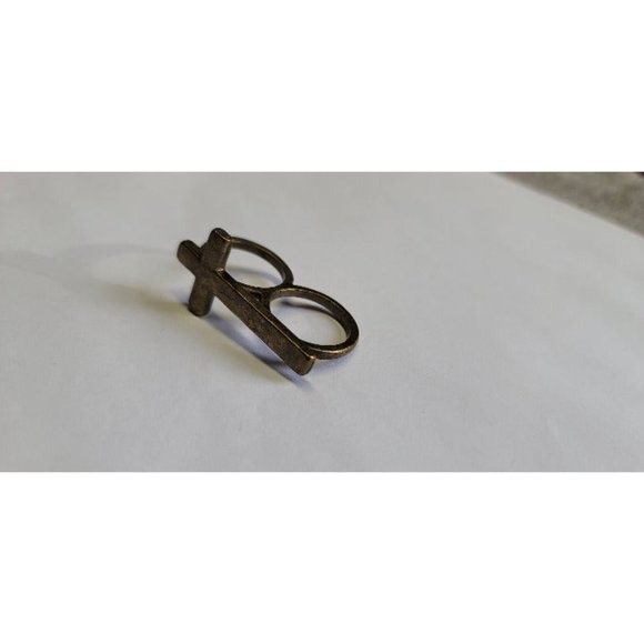 Cross double finger ring - Picture 3 of 4